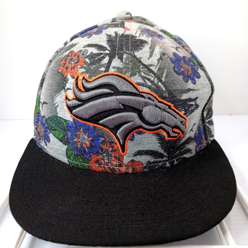 Denver Broncos New Era 9FIFTY Floral Snapback Hat Gray Black NFL - Picture 1 of 11